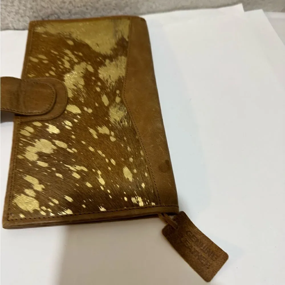 New Jane Marie Wallet Gold Foil Hairon & leather